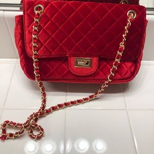 Luxurious Red Quilted Purse